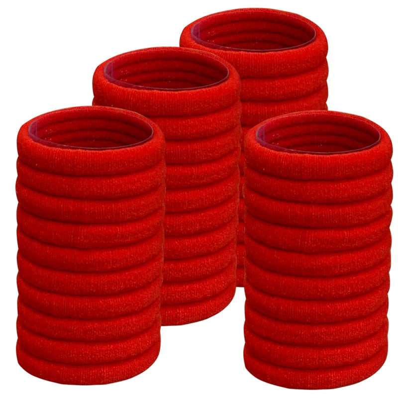 50PCS/Set PDV Cotton Elastic Hair Ties