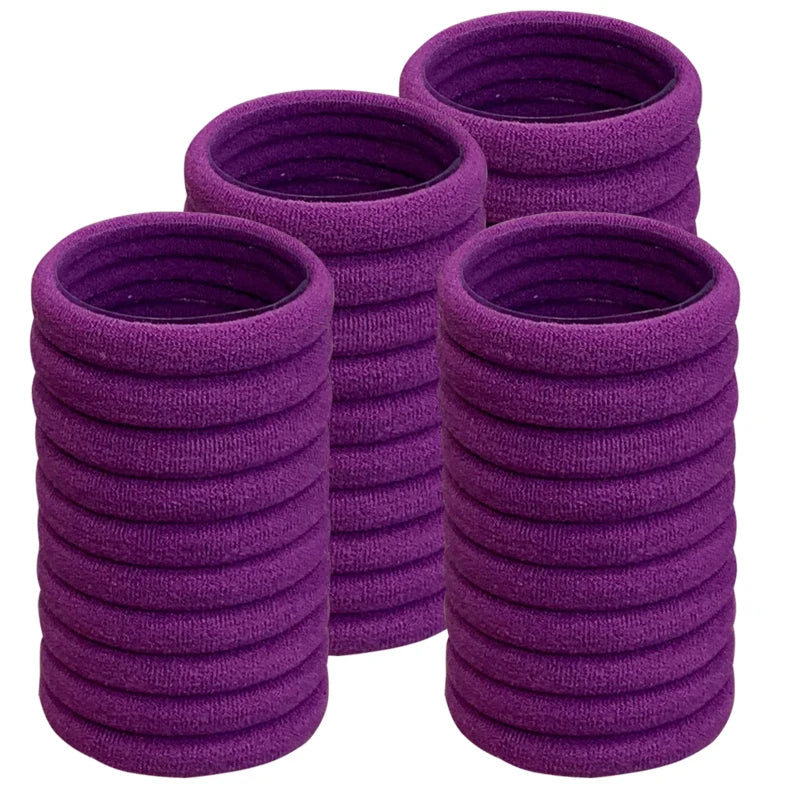 50PCS/Set PDV Cotton Elastic Hair Ties
