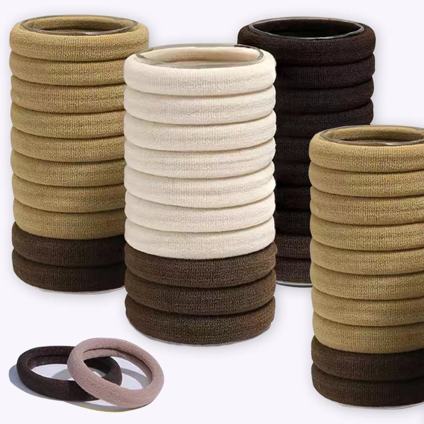 50PCS/Set PDV Cotton Elastic Hair Ties