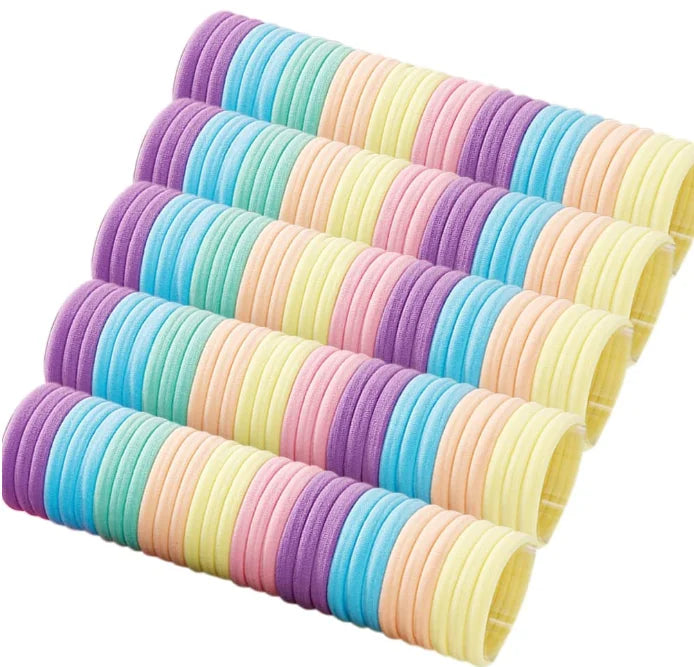 50PCS/Set PDV Cotton Elastic Hair Ties