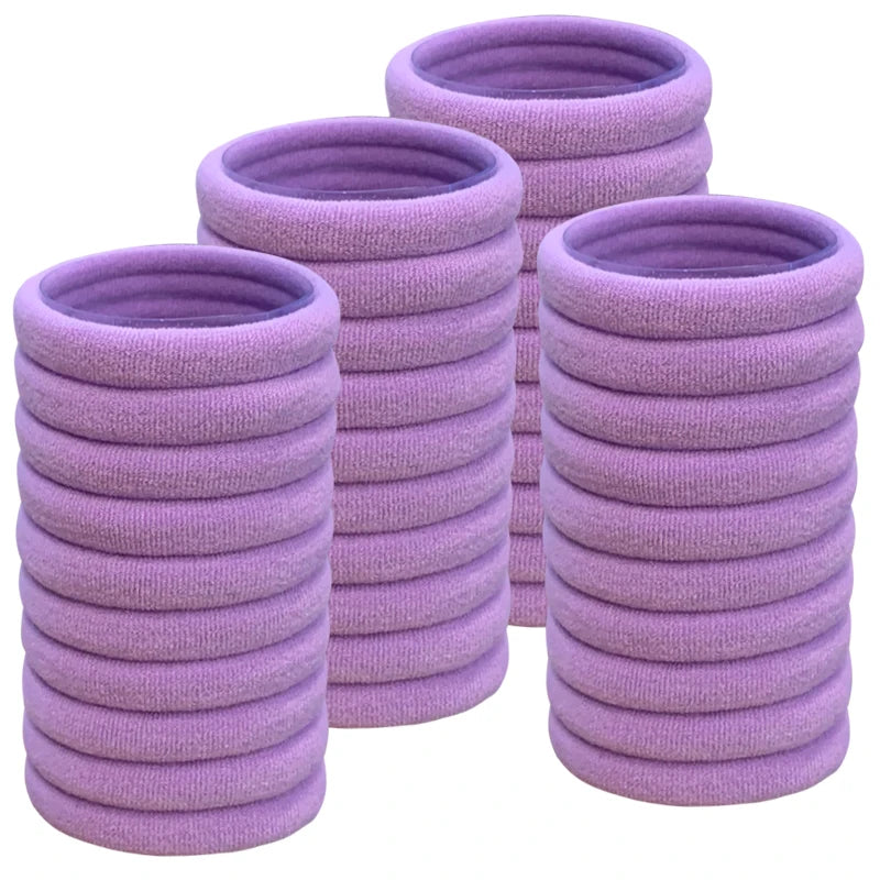 50PCS/Set PDV Cotton Elastic Hair Ties