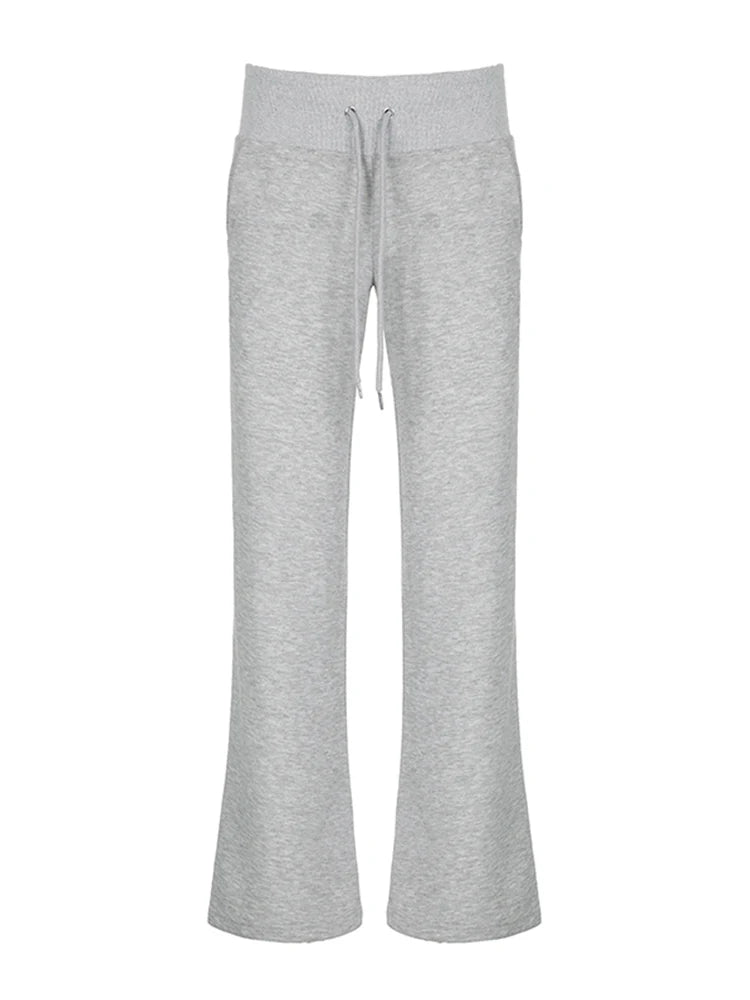 Gray PDV Drawstring Waist Basic Joggers