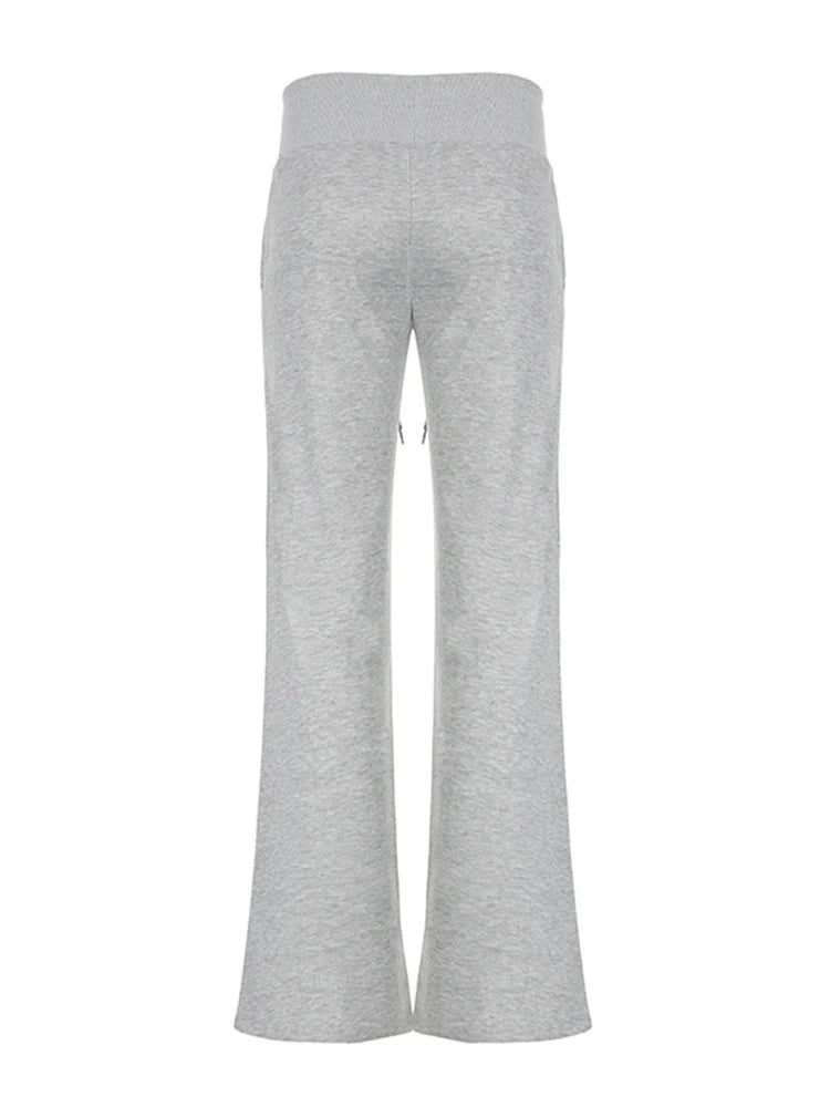 Gray PDV Drawstring Waist Basic Joggers