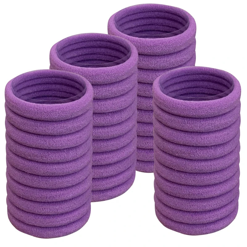 50PCS/Set PDV Cotton Elastic Hair Ties
