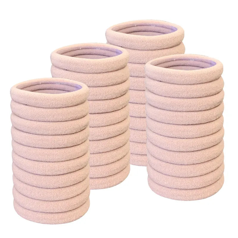 50PCS/Set PDV Cotton Elastic Hair Ties