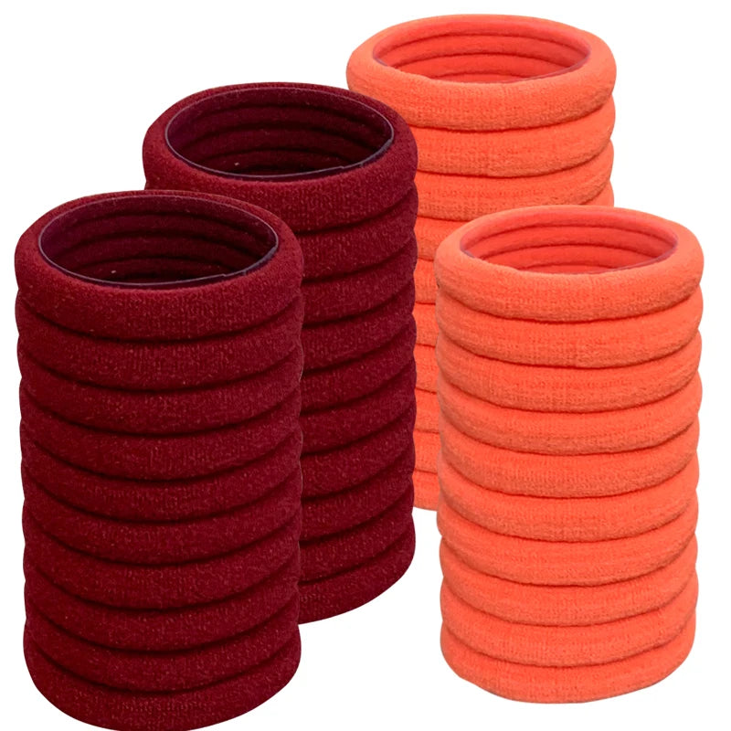 50PCS/Set PDV Cotton Elastic Hair Ties
