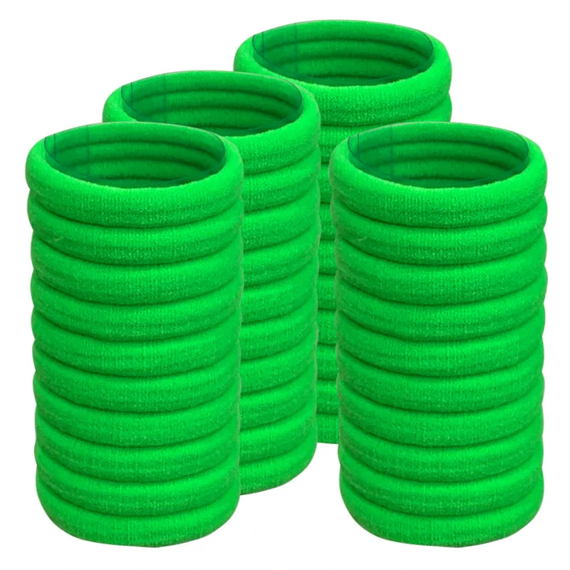 50PCS/Set PDV Cotton Elastic Hair Ties