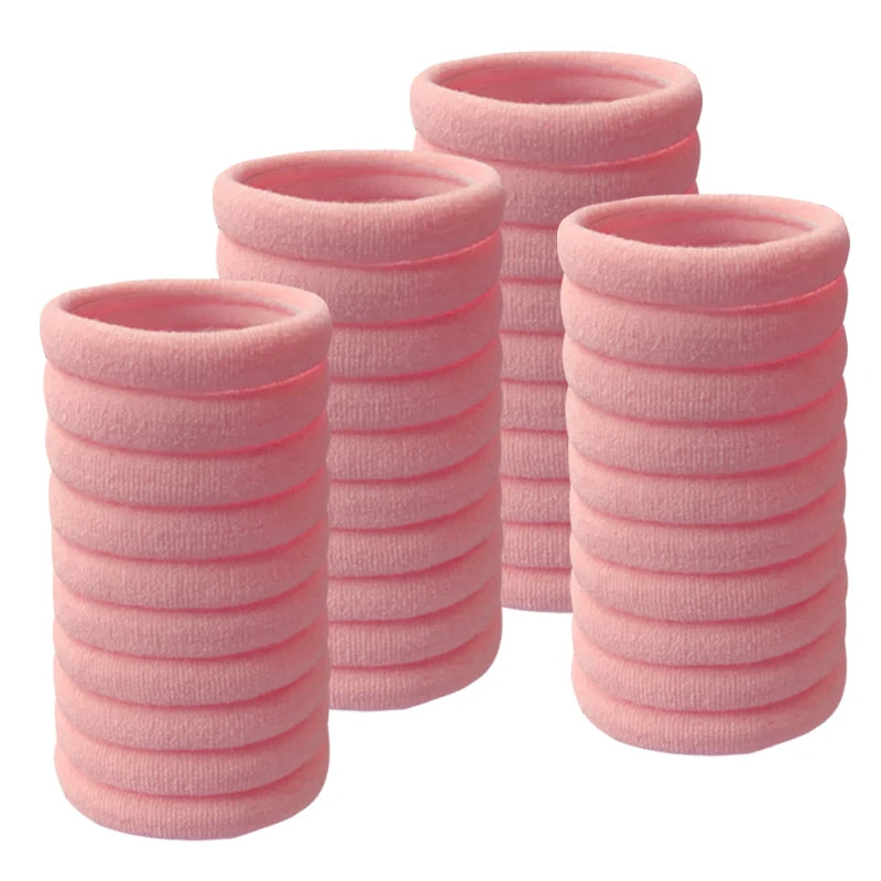 50PCS/Set PDV Cotton Elastic Hair Ties