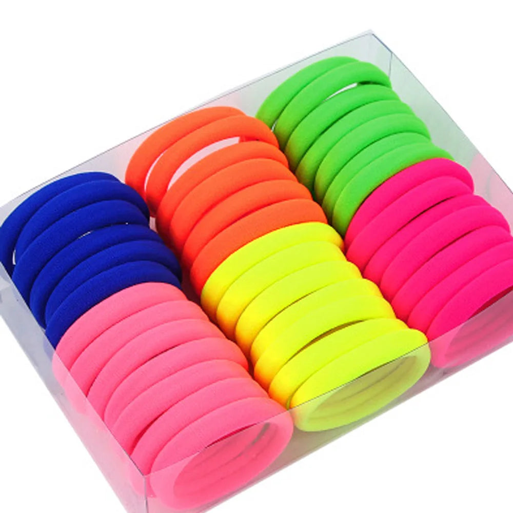 50PCS/Set PDV Cotton Elastic Hair Ties