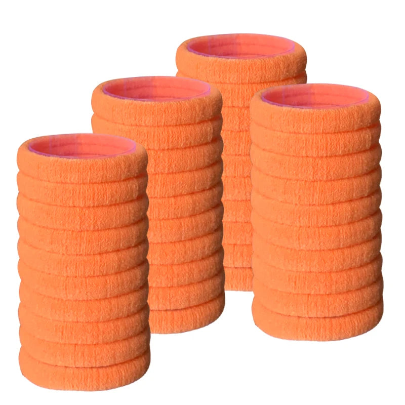 50PCS/Set PDV Cotton Elastic Hair Ties