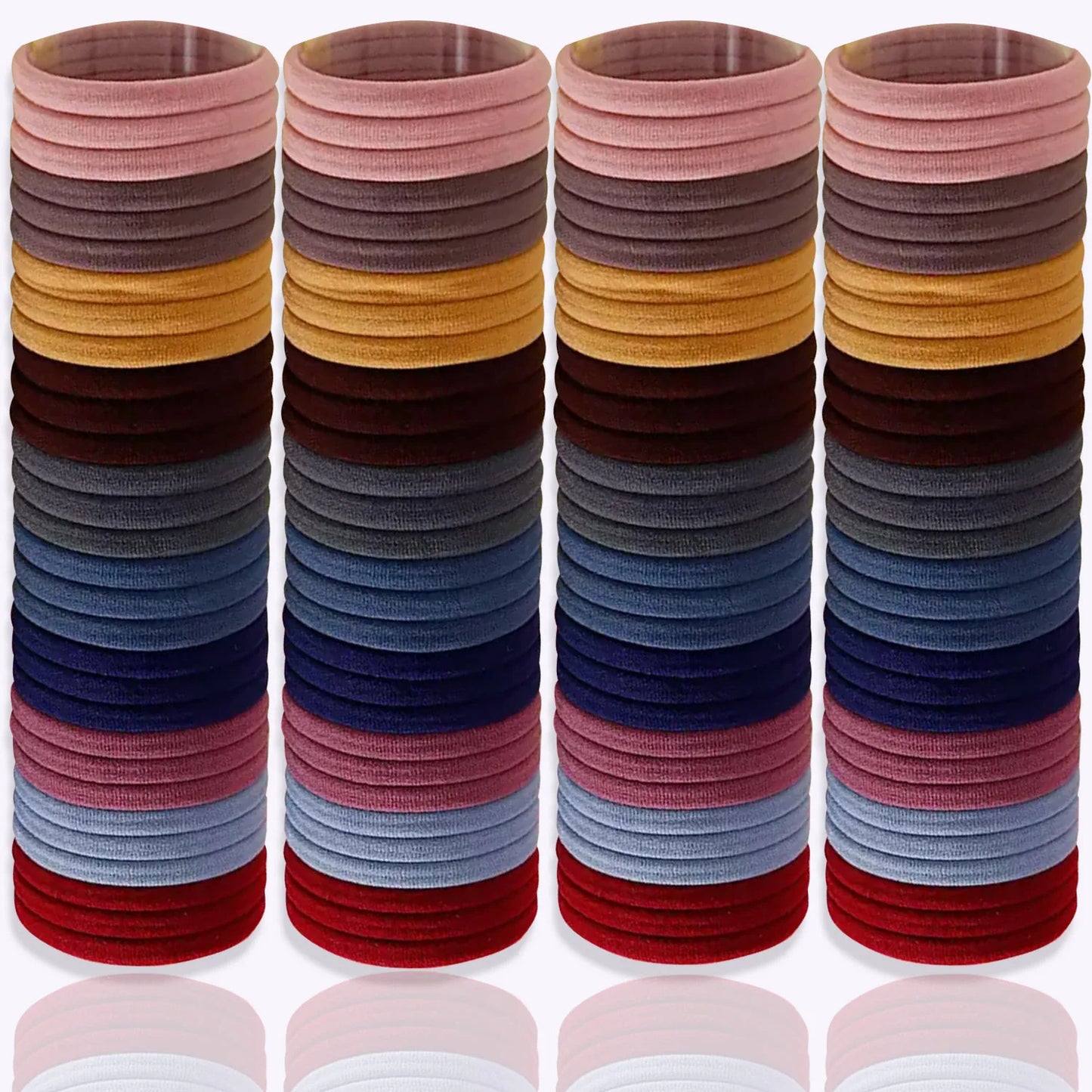 50PCS/Set PDV Cotton Elastic Hair Ties