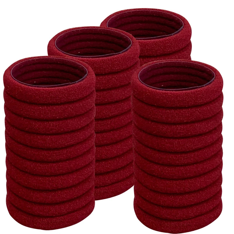 50PCS/Set PDV Cotton Elastic Hair Ties