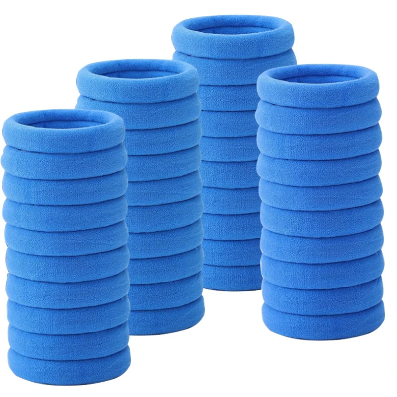 50PCS/Set PDV Cotton Elastic Hair Ties
