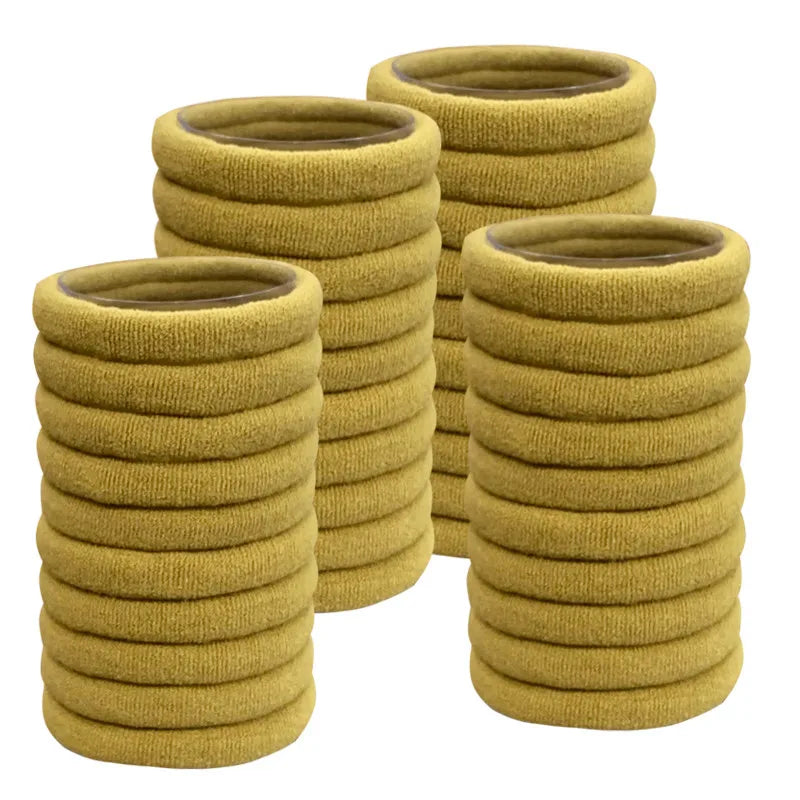 50PCS/Set PDV Cotton Elastic Hair Ties