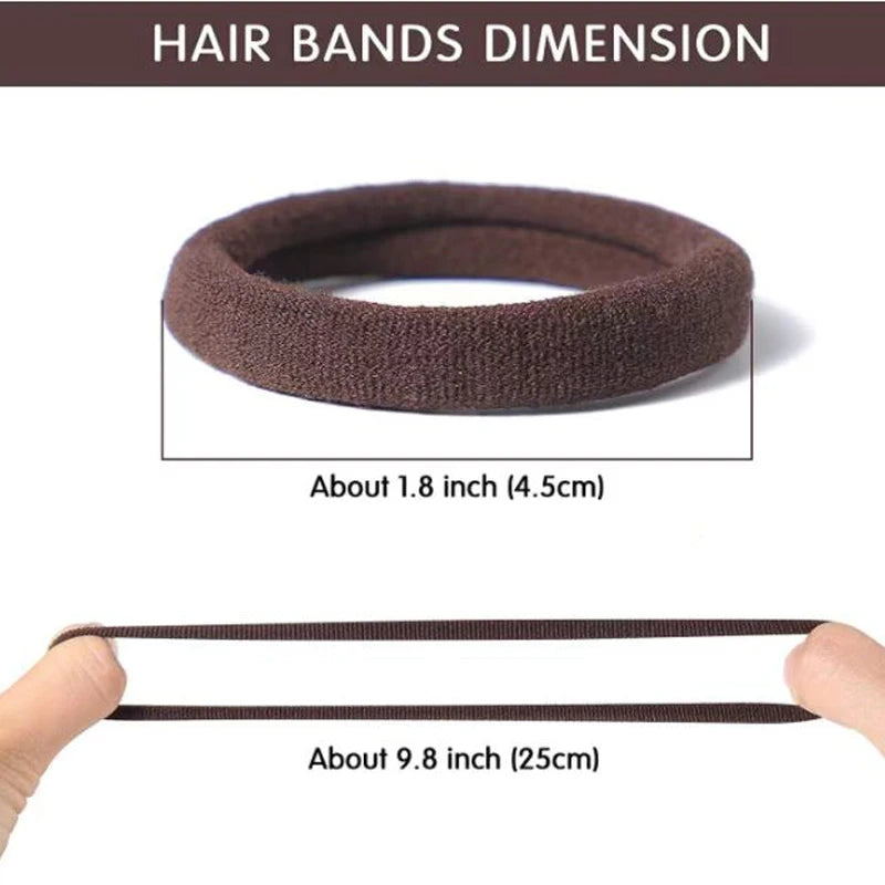 50PCS/Set PDV Cotton Elastic Hair Ties