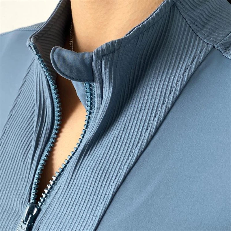 Half Zipper PDV long Sleeve Quick-Drying Crop Top