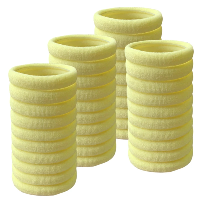 50PCS/Set PDV Cotton Elastic Hair Ties