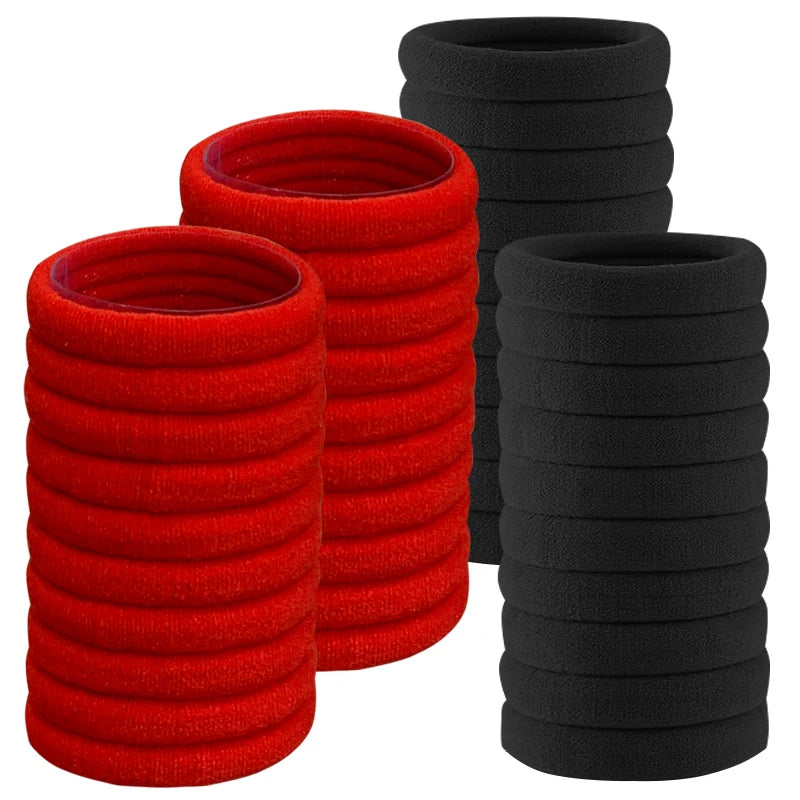50PCS/Set PDV Cotton Elastic Hair Ties