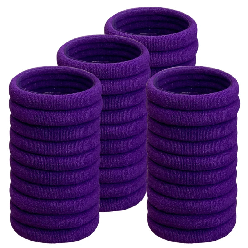 50PCS/Set PDV Cotton Elastic Hair Ties