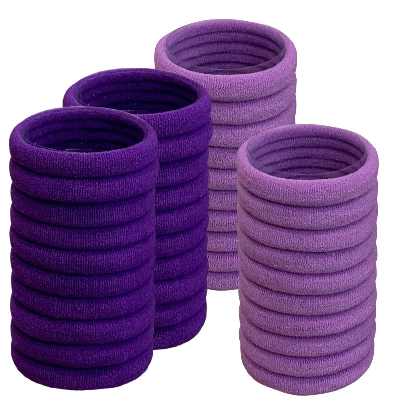 50PCS/Set PDV Cotton Elastic Hair Ties