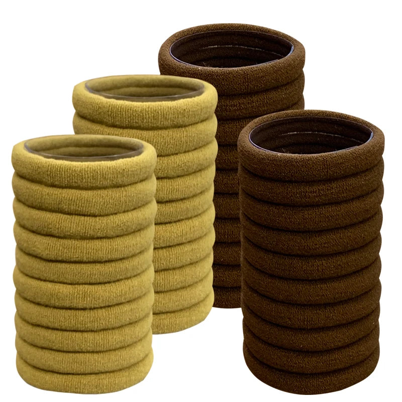 50PCS/Set PDV Cotton Elastic Hair Ties