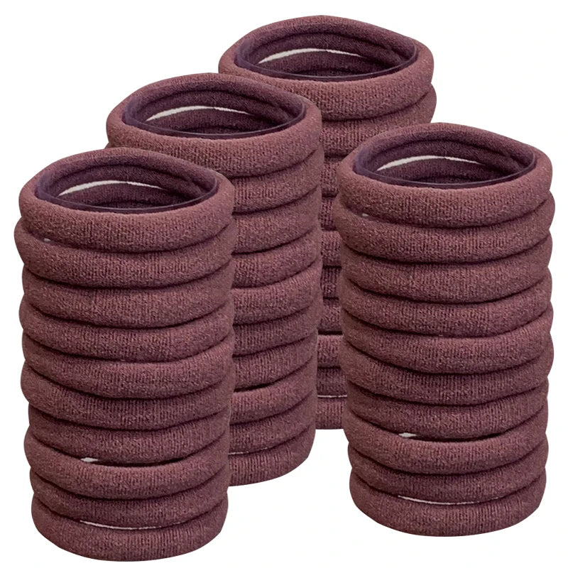 50PCS/Set PDV Cotton Elastic Hair Ties