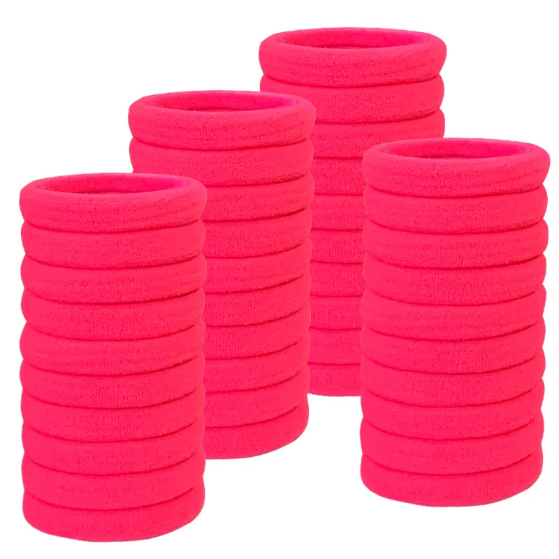 50PCS/Set PDV Cotton Elastic Hair Ties