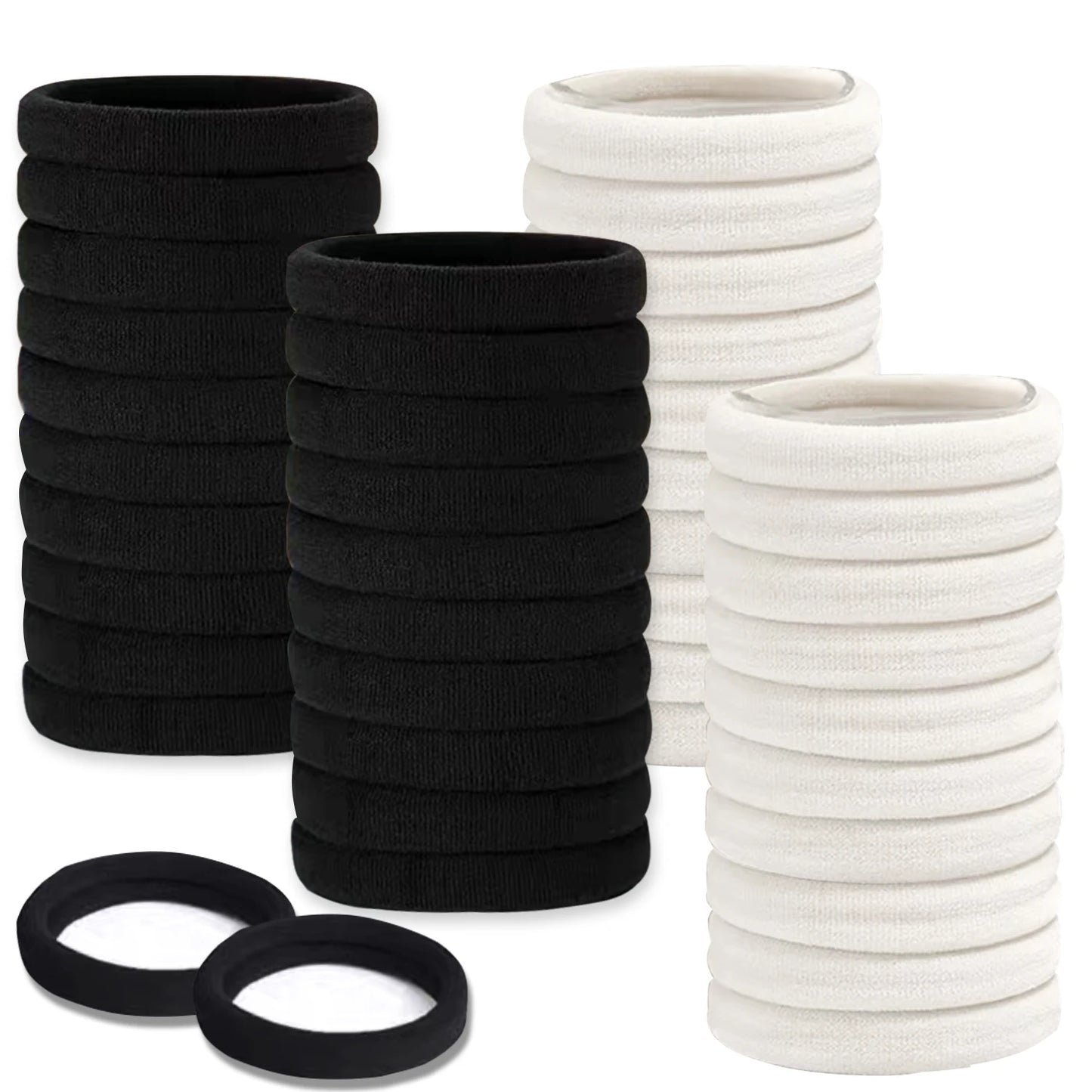 50PCS/Set PDV Cotton Elastic Hair Ties