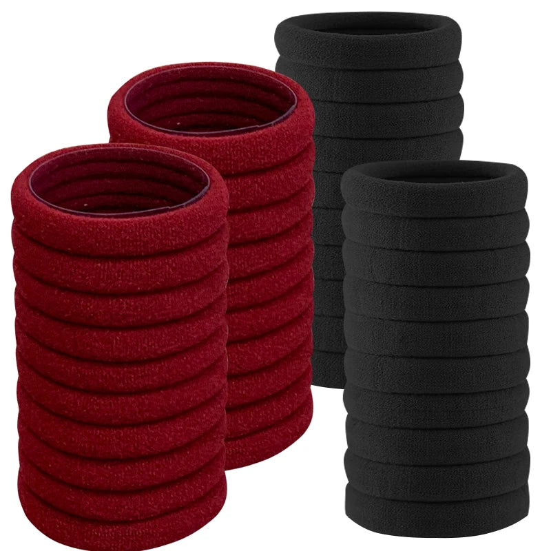 50PCS/Set PDV Cotton Elastic Hair Ties
