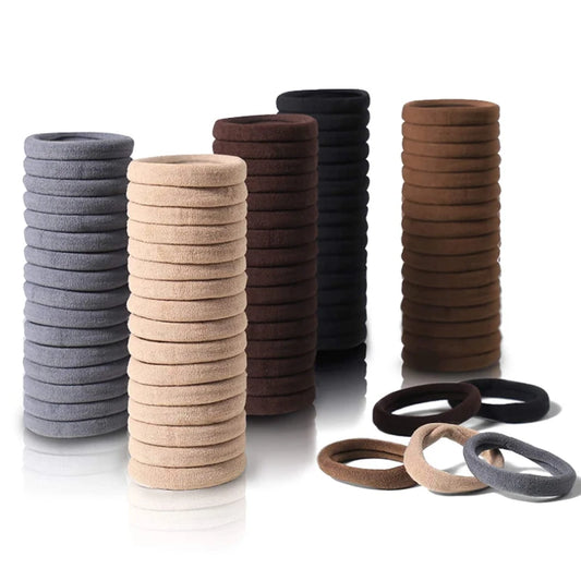 50PCS/Set PDV Cotton Elastic Hair Ties